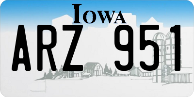 IA license plate ARZ951