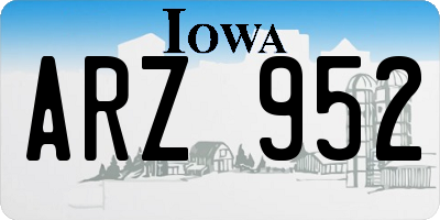 IA license plate ARZ952