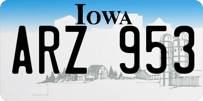 IA license plate ARZ953