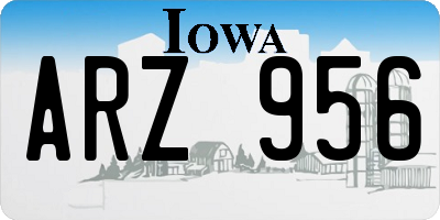 IA license plate ARZ956