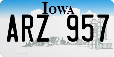 IA license plate ARZ957