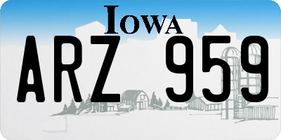 IA license plate ARZ959