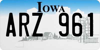 IA license plate ARZ961