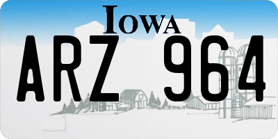 IA license plate ARZ964