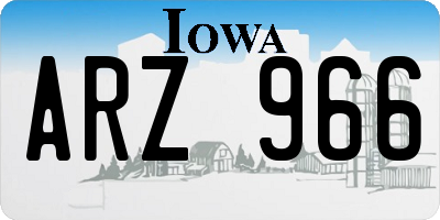 IA license plate ARZ966