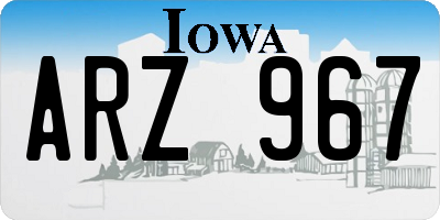 IA license plate ARZ967