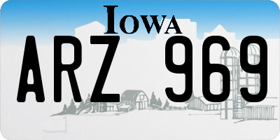 IA license plate ARZ969