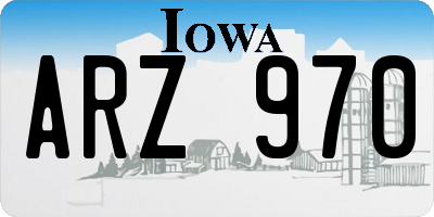 IA license plate ARZ970