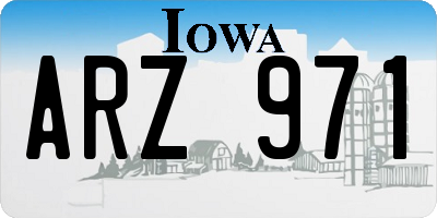 IA license plate ARZ971