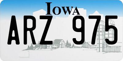 IA license plate ARZ975