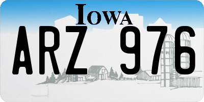 IA license plate ARZ976