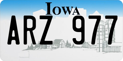 IA license plate ARZ977