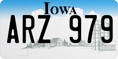 IA license plate ARZ979