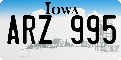 IA license plate ARZ995