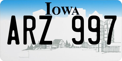 IA license plate ARZ997