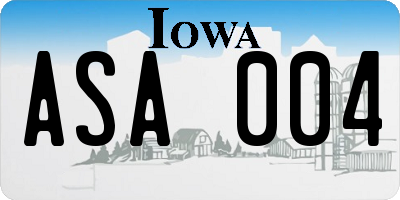 IA license plate ASA004