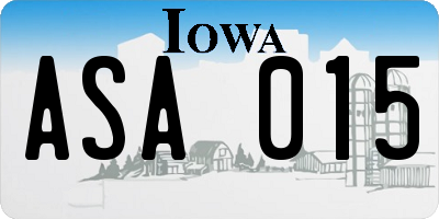 IA license plate ASA015