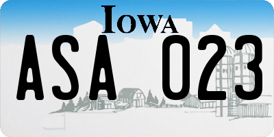 IA license plate ASA023