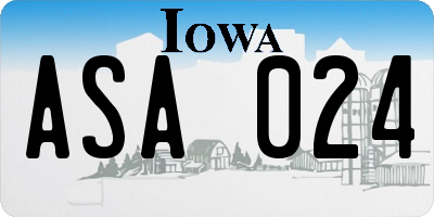 IA license plate ASA024