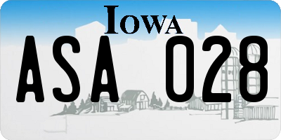 IA license plate ASA028