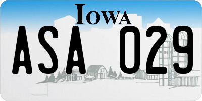 IA license plate ASA029