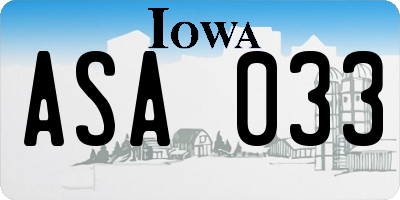 IA license plate ASA033