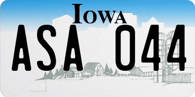 IA license plate ASA044