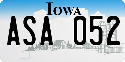 IA license plate ASA052