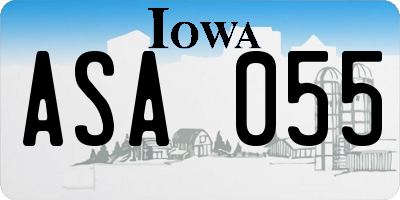 IA license plate ASA055