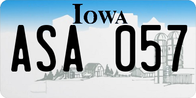 IA license plate ASA057