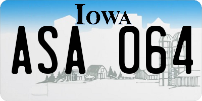 IA license plate ASA064
