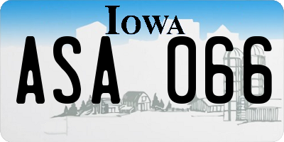 IA license plate ASA066
