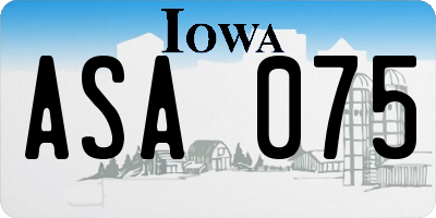 IA license plate ASA075