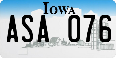 IA license plate ASA076