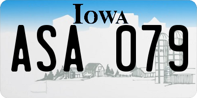 IA license plate ASA079