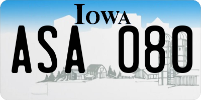 IA license plate ASA080