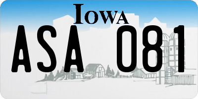 IA license plate ASA081