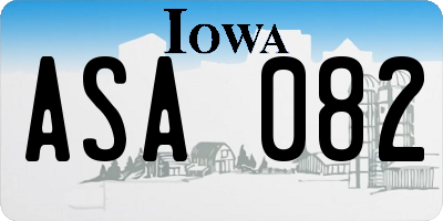 IA license plate ASA082