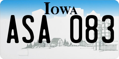 IA license plate ASA083