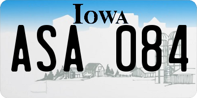 IA license plate ASA084