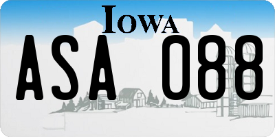 IA license plate ASA088