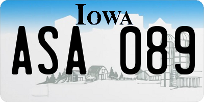 IA license plate ASA089