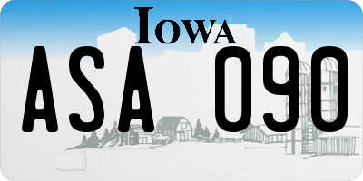 IA license plate ASA090