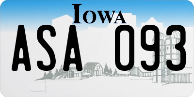 IA license plate ASA093