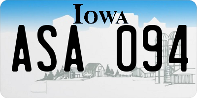 IA license plate ASA094