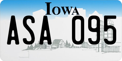IA license plate ASA095