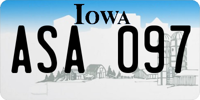 IA license plate ASA097