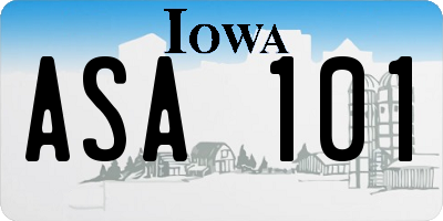 IA license plate ASA101