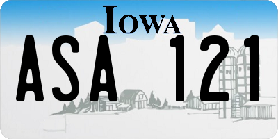 IA license plate ASA121