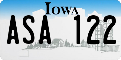 IA license plate ASA122